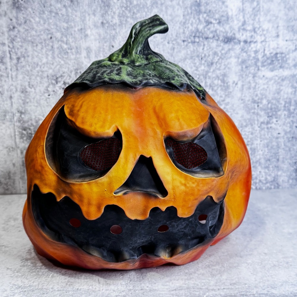 Evil Jack O Lantern Halloween Mask Latex Scary Pumpkin Head Horror Costume